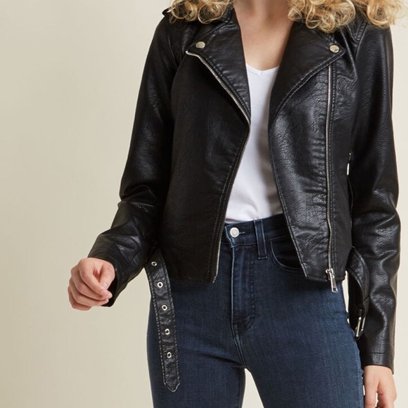 ModCloth faux leather moto jacket, size S. - Picture 2 of 11